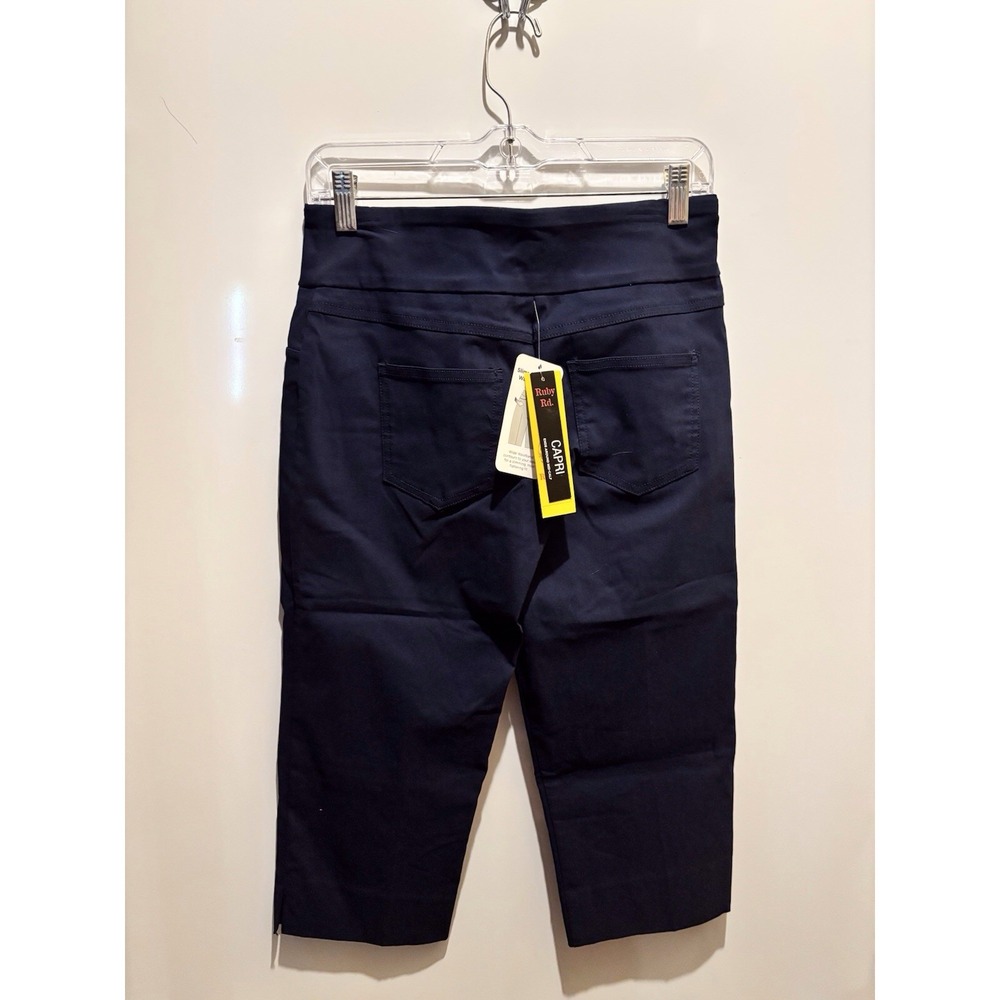 Ruby Rd Women's Petite Size 6P Slimming Waistband Pants Blue
